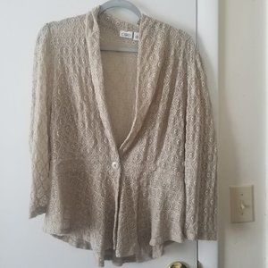 Cato Laced Light Brown/Cream Cardigan